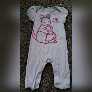 Old Navy baby girl's Kanagaroo ruffle butt pajamas, 3-6 months